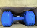 朗威哑铃女士初学者儿童小哑铃女包胶哑铃练手臂亚玲塑形家用健身器材 深海蓝 10KG =5kg*2专业健身 实拍图