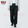 无印良品（MUJI）女式 棉混 轻便裤裤子女款春季款休闲裤直筒裤薄荷曼波风 黑色 XL (165/74A) 实拍图