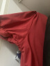 茵曼（INMAN）夏季新款法式方领套头泡泡袖修身气质显瘦棉质T恤女 大红色 L 实拍图
