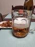 tescoma 捷克进口玻璃啤酒杯带把手 大容量扎啤杯 饮料杯果汁杯 条纹状 500ml 实拍图