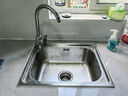 卓浴卫浴水槽单槽304不锈钢灶台厨房洗菜盆洗碗池洗菜池一体盆水盆 豪华版50*40水槽套装（201加厚） 实拍图