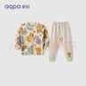 aqpa【195g新疆棉】婴儿内衣套装纯棉衣服秋男女宝宝睡衣儿童秋衣秋裤 浅咖底马戏团 110cm 实拍图