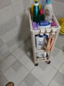 唐易浴室置物架厨房洗手间多层收纳架厕所卫生间神器落地式塑料储物架 杏色三层（带收纳篮）+移动滑轮 实拍图