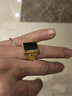 觅馨仿金戒指霸气老板戒方形宝石男戒翡翠戒指男欧币戒指开口仿金 黑色 实拍图