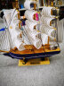 禾娘帆船模型摆件带灯木质工艺船一帆风顺北欧风客厅装饰品摆件 吉利号24cm（附灯） 实拍图