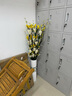 鑫达特雪梅花胶花仿真假花客厅摆放花卉落地高带花瓶电视柜旁摆件SN9266 黄色玫瑰不带瓶价格 实拍图