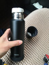 膳魔师（THERMOS）新款不锈钢保温杯保冷杯FFM FEI旅行杯水杯杯盖可当小碗凉水 FEI-501-BK 实拍图