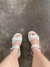 断码品牌真皮凉鞋女2023夏季新款软底百搭女鞋休闲防滑沙滩鞋 米白色 36 实拍图