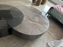 致美丽轩 意式轻奢岩板茶几现代简约客厅圆茶几小户型不锈钢岩板台面茶几 博尼斯灰【12mm加厚岩板】 80cm单圆 实拍图