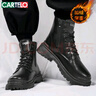 卡帝乐鳄鱼（CARTELO）马丁靴男加绒冬季英伦靴子男高帮作战靴机车工装靴皮鞋登山男鞋 实拍图