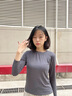 【秋冬爆款】打底衫女修身显瘦百搭上衣t恤莫代尔长袖 灰蓝色 M（建议85-100斤） 实拍图