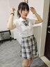 萝美酱jk制服春秋全套女生短裙学院风JK裙百褶裙半身裙套装显瘦裙子 温柔格裙+短袖衬衫+领结 S 【建议80-95斤】 实拍图
