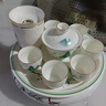 恒古（Heregur）储水式茶台潮汕家用圆形功夫茶具茶道配件小茶盘青花陶瓷简约茶托 10英寸茶海茶池 24.5cm-竹报平安-单独茶盘 实拍图