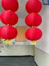 磊强户外大红灯笼串防水连串布折叠广告灯笼新年景点灯杆装饰跳舞灯笼 16寸3连串 实拍图
