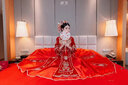 枝己丝绒秀禾服新娘婚纱2025新款结婚礼服中式嫁衣古装敬酒服婚服 丝绒1111 L 实拍图
