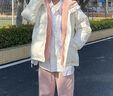 FOX.G羽绒棉服女士2026新款冬季加厚外套秋冬棉衣中长款女装韩版面 假两件白拼粉撞色棉服 S 【建议115斤以内】 实拍图