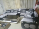 爵世佰家 科技布沙发大小户型客厅现代简约客厅家具 意式布艺沙发组合整装 豪华版【弹簧乳胶】皮感猫抓布 七件套4米+茶几电视柜 实拍图