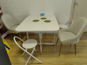 SKAAN奶油风可折叠餐桌小户型简易伸缩吃饭桌子家用长方形客厅折叠桌椅 【固定款】1.2米_1桌2凳 实拍图