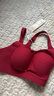 ubras提托侧收大杯背勾文胸细肩带大胸显小女士内衣女聚拢胸罩丝绒红M 实拍图