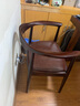 创运餐椅实木椅子扶手椅北欧餐桌椅靠背椅简约现代书房椅休闲椅茶台椅 红椛梨色配深棕全头层牛皮坐垫 实拍图