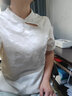 独束大码女装新中式小衫国风衬衫2024夏新款短袖衬衫雪纺衫 玉色 XL (尺码：3) 实拍图