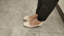 红蜻蜓女鞋粗跟一脚蹬职业高跟鞋女方扣小皮鞋女单鞋 WFB33027米白色40 晒单实拍图