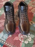 蜻蜓牌冬季断码特价马丁靴男真皮防滑雪地靴软底短靴加绒加厚高帮皮鞋男 黑色冬季加绒款 39 实拍图