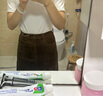 无印良品（MUJI）女式 木棉混 灯芯绒 A字裙 中长款半身裙子女款 美拉德 BE11CC3A 深棕色 S 155/62A 实拍图