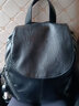 PLOVER真皮双肩包女2025新款潮韩版百搭时尚羊皮女士背包大容量旅行书包 黑色 实拍图