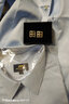 墨诺佰法式衬衫男商务休闲纯色修身免烫抗皱男士袖扣衬衫长袖白衬衣 蓝色 39 码（115-130斤） 实拍图