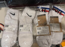 耐克(NIKE)袜子男女同款 吸汗透气运动袜 短袜三双装DX5080-100白L 实拍图