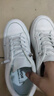 回力女鞋小白鞋女2024春季新款厚底百搭休闲鞋透气运动鞋子女潮流板鞋 【皮面】628Z-白色 36 实拍图
