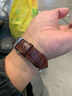 istrap真皮手表带男女士牛皮蝴蝶扣适用浪琴美度飞亚达天王阿玛尼海鸥卡西欧DW精工西铁城力洛克天梭表带 棕色同色线丨银色蝴蝶扣 18mm 实拍图