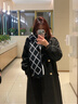 CRANTA KOMEIA官网围巾女秋冬季2025新款围脖女披肩加厚保暖轻奢生日礼物送女友 黑配米 高级感ck风送女朋友老婆实用高档 实拍图