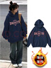 鲁雅尔黑色加绒连帽卫衣女秋冬季韩版设计感宽松长袖上衣服休闲显瘦外套 藏青色加绒 M （建议80斤到100斤） 实拍图