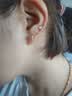 芙蕖S99银双层蝴蝶耳钉女银韩版螺丝拧扣气质耳环新款潮耳饰免摘 足银蝴蝶耳钉 实拍图