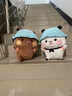 吉吉熊一二布布玩偶熊猫表情包公仔动漫周边抱枕卡通毛绒靠垫 啦啦+布布 高度 实拍图