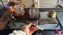 艾宝（abo） 烟具手工老式烟斗 旱烟袋玉石烟嘴实木加长旱烟杆烟袋锅35cm C款过滤两用 实拍图
