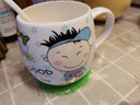 瓷秀源 水杯陶瓷杯创意情侣杯子马克杯带盖带勺陶瓷骨瓷咖啡杯 胖杯大头男孩 实拍图