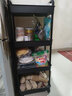 梵俪琳 小推车置物架落地多层小推车可移动厨房浴室卫生间置物架收纳架 四层黑色+挂钩【升级加厚款】 实拍图