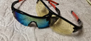 骑行眼镜墨镜自行车太阳眼镜电动单车摩托车防风沙护目镜日夜两用 黑框金水银+夜视 实拍图