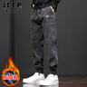 JEEP SPIRIT吉普休闲裤男秋冬季韩版束脚裤子男士宽松工装裤 黑色加绒 L 实拍图