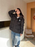Shelley Jones羽绒服男女生情侣装冬季新款宽松潮流保暖工装外套美式高街上衣服 D5164黑色 XL (建议130-150斤) 实拍图