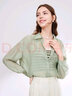 百图betu女装夏季新款衬衫夏日空调开衫衬衫薄外套女2403T35 绿色 M 实拍图