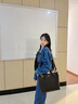 NINE WEST包包女款2025年最新款大容量托特包女士斜挎包情人节礼物送女友 黑色【精美礼盒】 实拍图