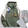 NASALIKE官方外套男春秋季山系休闲户外连帽夹克男女大码工装男士冲锋上衣 军绿色+灰色裤子 2XL （建议120-140） 实拍图