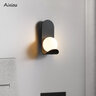 艾希欧（AiXiOU） 现代简约客厅餐厅壁灯背景墙壁灯过道玄关卧室奶白壁灯诧寂风 壁灯砂黑7W 三色变光 实拍图