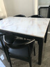 骄兰诗雅现代简约大理石餐桌家用小户型实木餐桌椅组合长方形岩板西餐饭桌 黑色实木餐桌(花纹备注)普通款 1.3米1桌6椅 实拍图