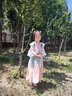 安妮优儿汉服女童春装2025新款古风连衣裙子春季女孩唐装儿童超仙古装夏款 绿色短袖 130 实拍图