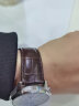 真皮表带 男女士通用 小牛皮手表带表链配件 适用于天梭力洛克浪琴天王卡西欧罗西尼飞亚达阿玛尼依波表带 深棕同色线丨银色针扣 22mm 实拍图